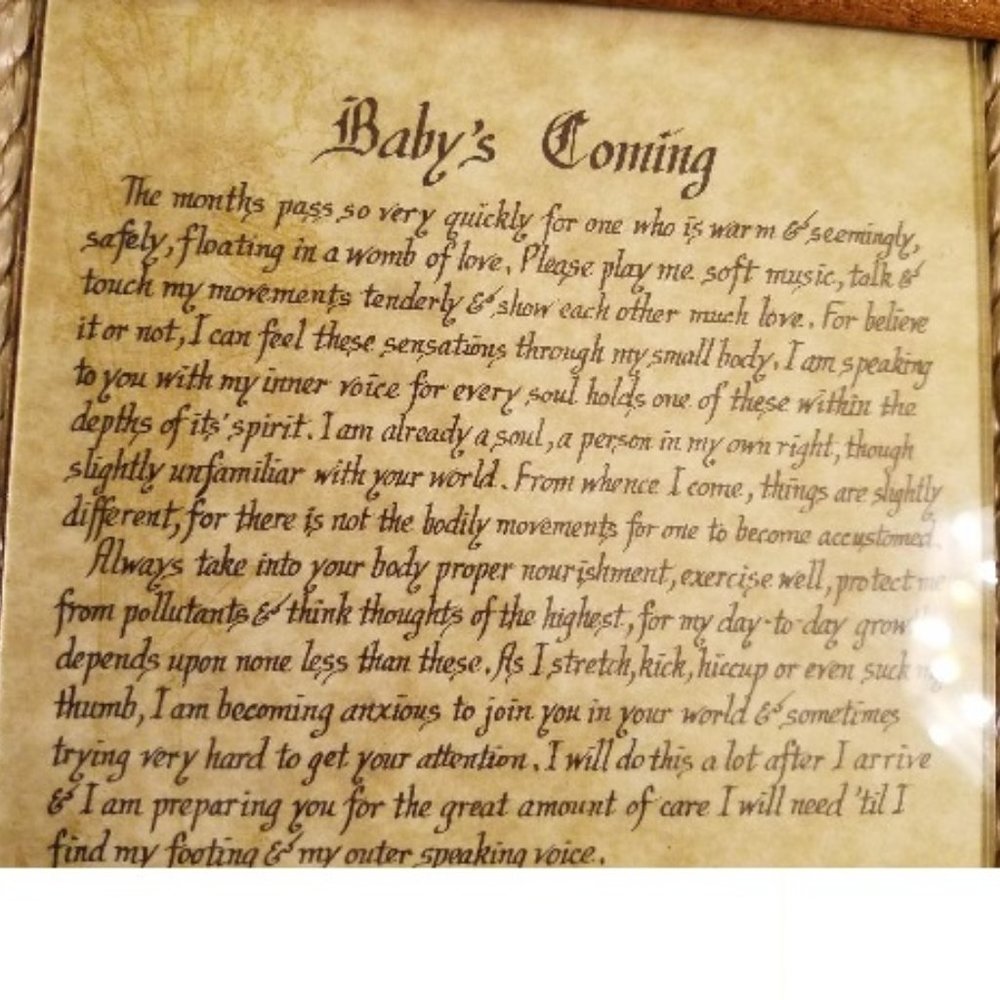 💖✨BEAUTIFUL✨💖New Vintage Scroll Shop Plaque "Baby's Coming" - Picture 4 of 5